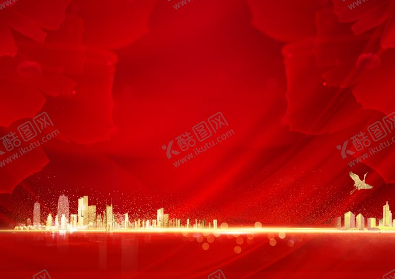 编号：83974704172348362394【酷图网】源文件下载-红色城市夜景天际线