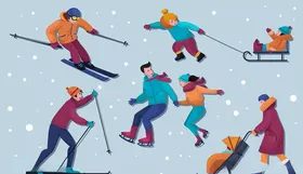 冬季滑雪人物
