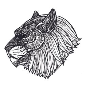 黑白线描动物