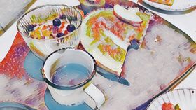 下午茶甜点插画