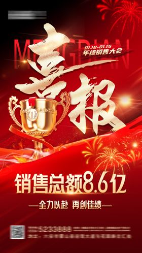 地产销售红金喜报战报