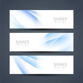 蓝白渐变横幅设计模板