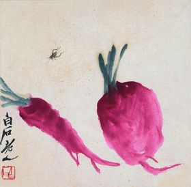 齐白石国画中风壁水纹