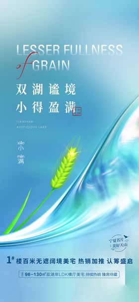 小清新传统24节气小满海报