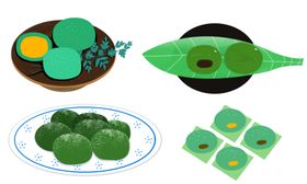 手绘青团清明团子