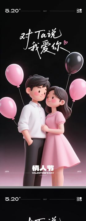520情人节C4D海报