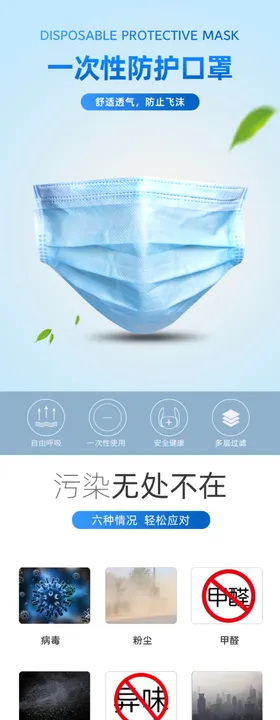医用灭菌外科口罩电商详情页