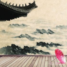 古风背景中国元素书法展板国画