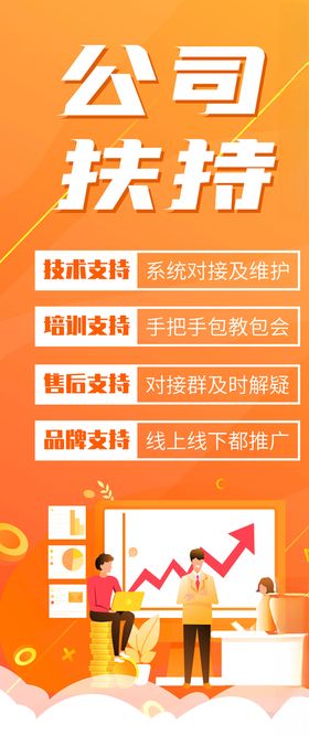 商务橙色大气展架