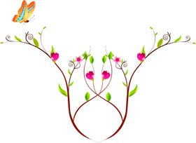 鲜花装饰小清新朵桔梗红玫瑰