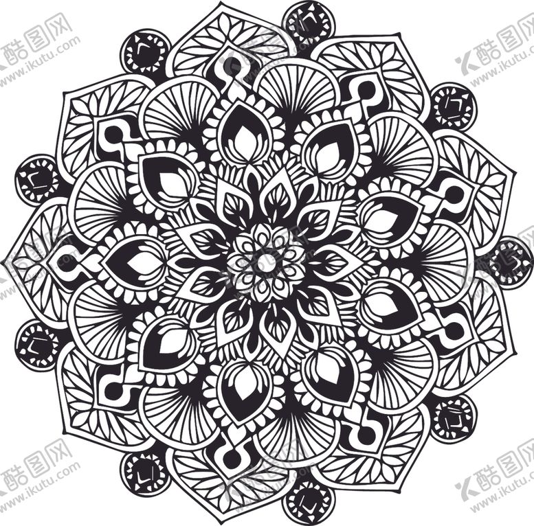 编号：51680310100655053937【酷图网】源文件下载-曼陀罗花纹