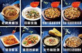 多样中式菜肴美食展示