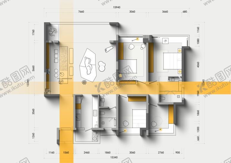 编号：36194204030232552927【酷图网】源文件下载-现代简约风白色置物架设计