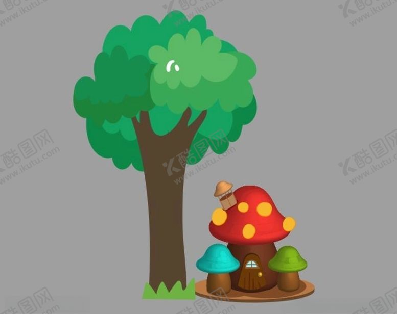 编号：16219109272338036007【酷图网】源文件下载-大树蘑菇屋