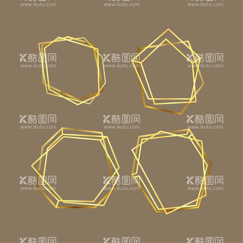 编号：28036409230059536374【酷图网】源文件下载-金色几何图形边框