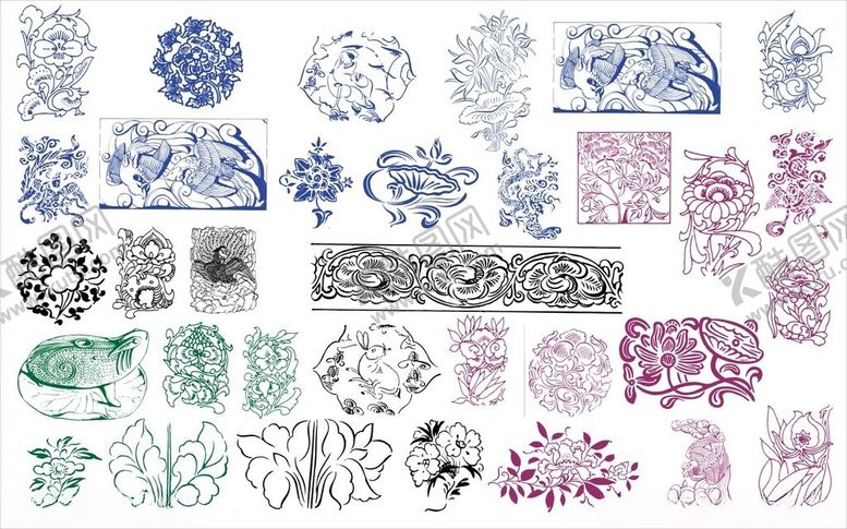 编号：42094111021529374195【酷图网】源文件下载-花纹花边传统图案装饰雕花