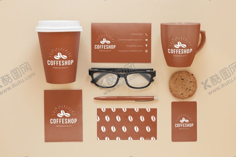 编号：13468209240219128235【酷图网】源文件下载-棕色系品牌周边产品展示