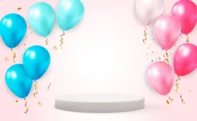 气球生日背景彩色