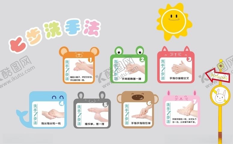 编号：89991809201328012093【酷图网】源文件下载-洗手七步法