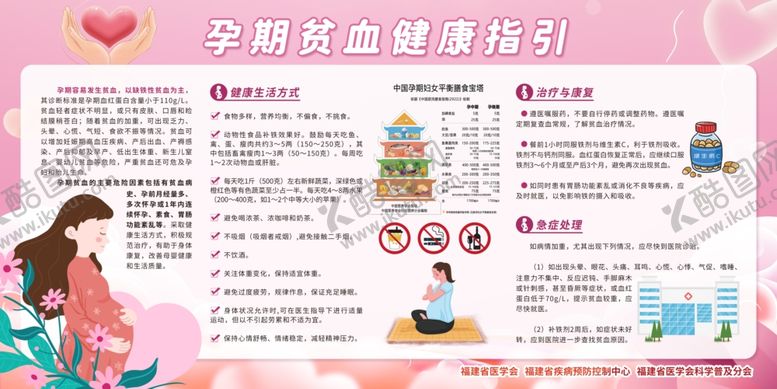 编号：29061011021320181963【酷图网】源文件下载-孕期贫血健康指引宣传栏