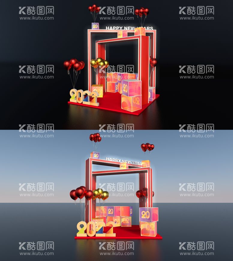 编号：92134211250821147956【酷图网】源文件下载-美陈打卡缤纷圣诞新年