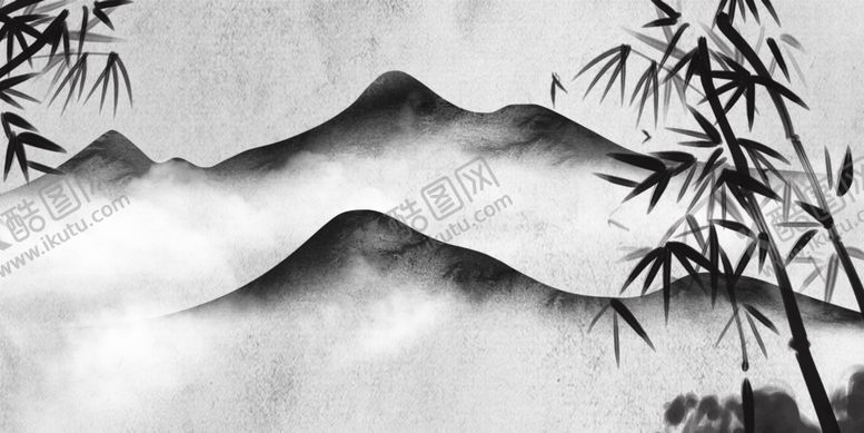 编号：21025404211700417412【酷图网】源文件下载-山水风景水墨画插画素材