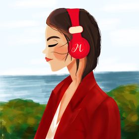 手绘女孩插画漂亮气质