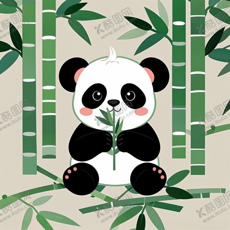 编号：89922002181252512972【酷图网】源文件下载-熊猫吃竹子