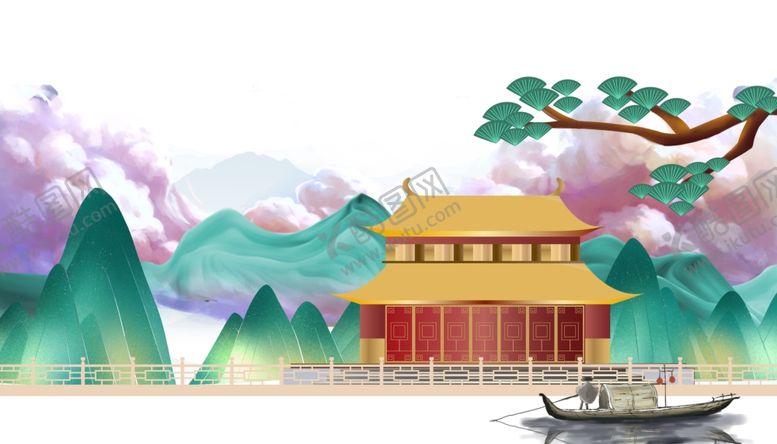 编号：21026910252102489010【酷图网】源文件下载-风景城楼分层可编辑矢量图