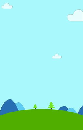风景卡通图片山川草地大树蓝天