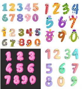 多彩数字装饰图案素材