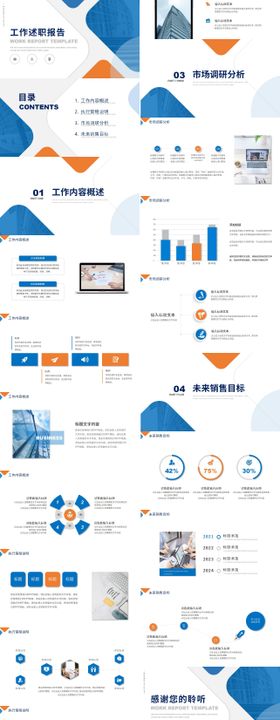 绿色简约清新年终总结述职报告PPT