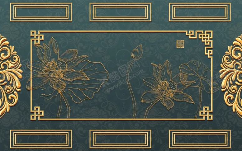 编号：22626105081425157565【酷图网】源文件下载-新中式背景墙