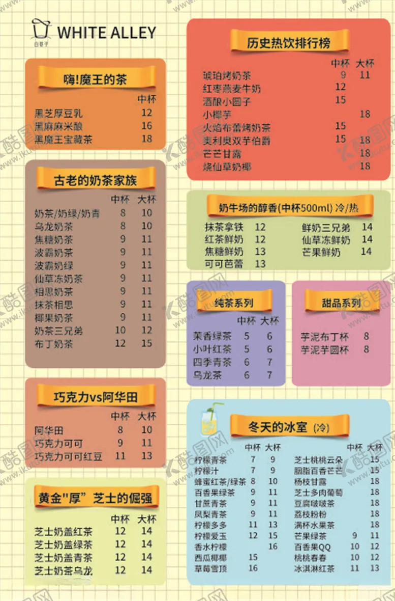 编号：11368605091910585390【酷图网】源文件下载-奶茶价目表