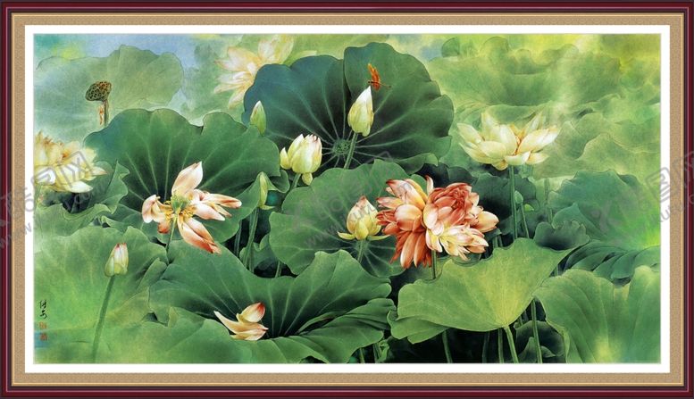 编号：70921009131900325887【酷图网】源文件下载-工笔画荷花