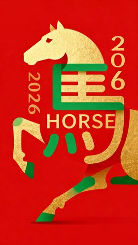 2026马年主题装饰图案