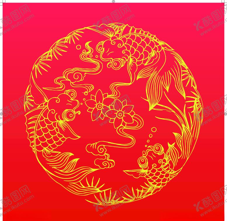 编号：43003409251154419065【酷图网】源文件下载-鱼花圆底纹