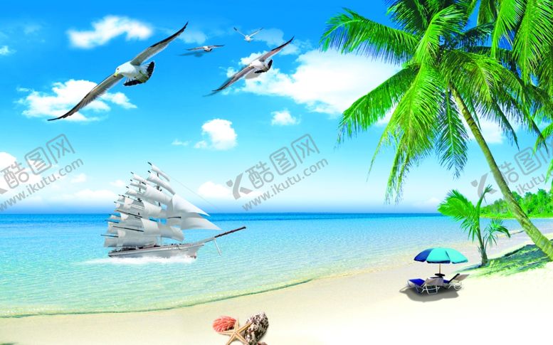 编号：91594409280251478771【酷图网】源文件下载-阳光沙滩海景