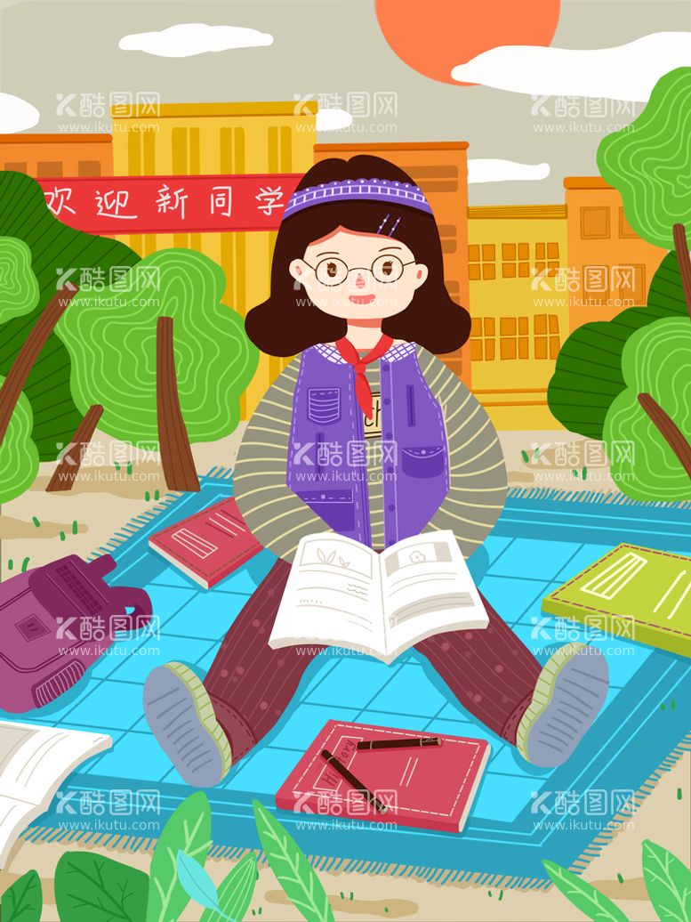 编号：38079509201956372648【酷图网】源文件下载-开学季插画