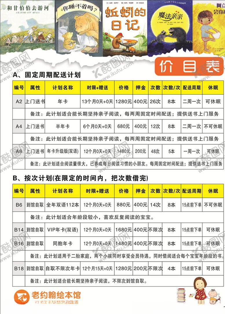 编号：62977510092342214469【酷图网】源文件下载-老约翰绘本海报价目表