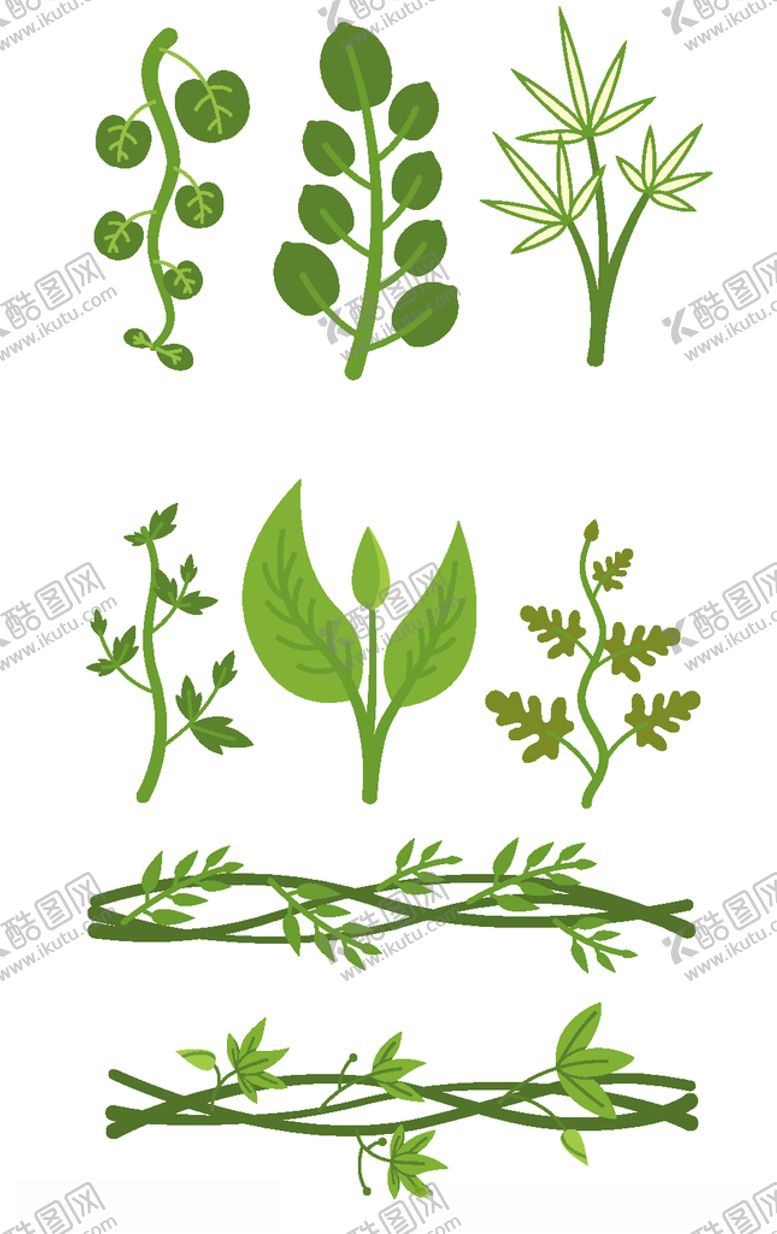 编号：77827805090049382988【酷图网】源文件下载-卡通藤蔓绿植素材
