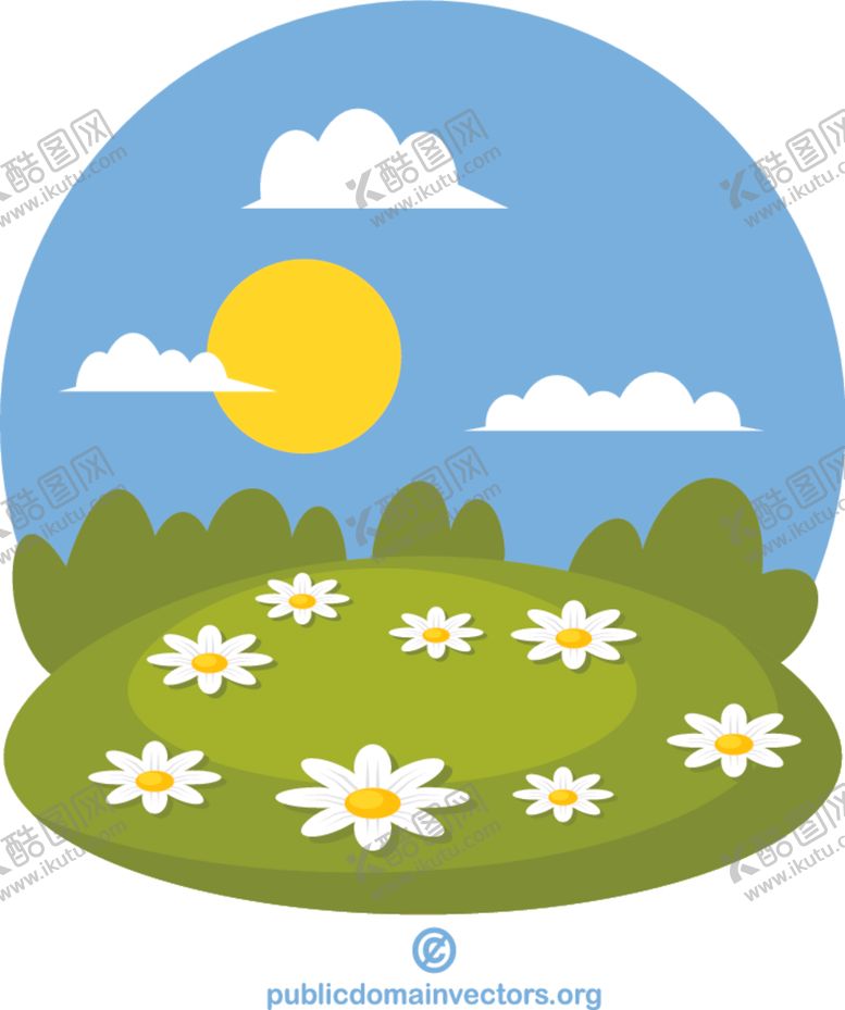 编号：18383209200822261603【酷图网】源文件下载-风和日丽绿草如茵矢量素材