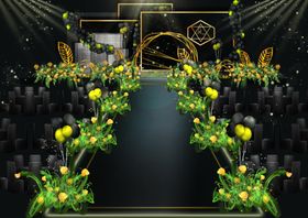 黑金色婚礼效果图