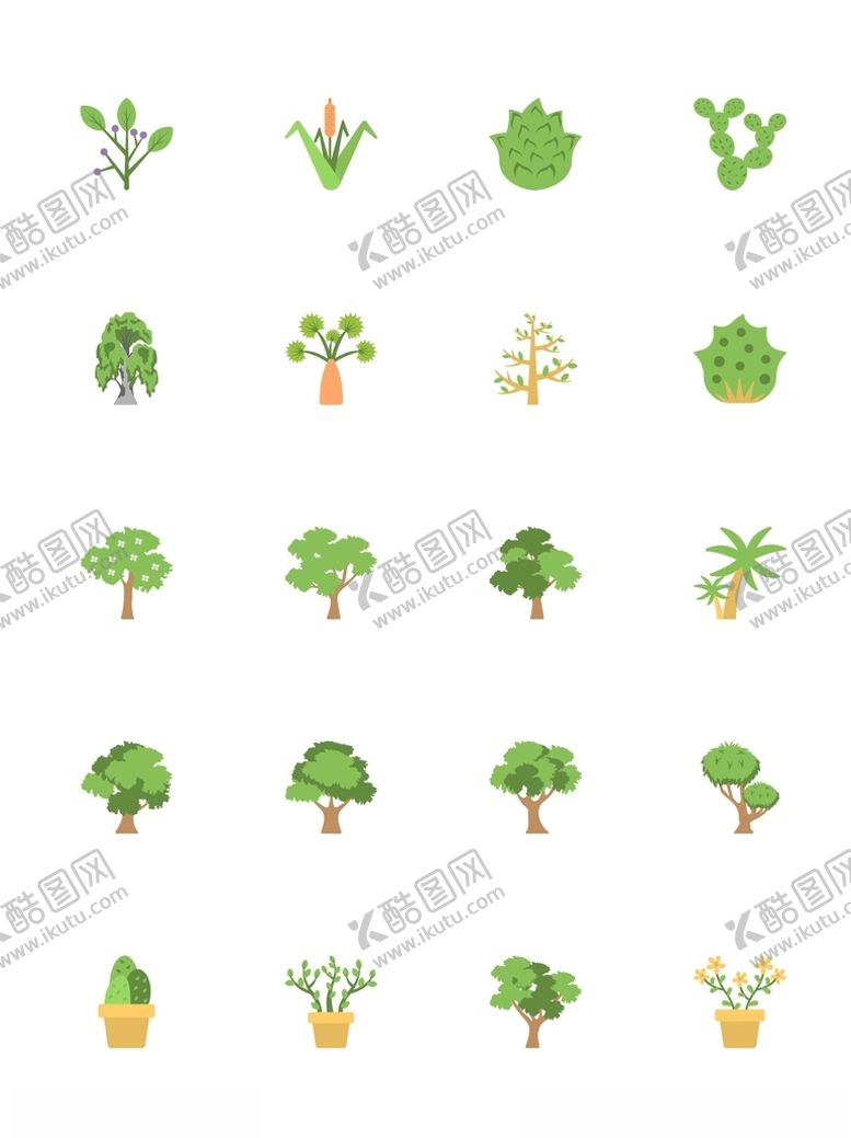 编号：76982610141536519866【酷图网】源文件下载-树苗盆栽小图标设计