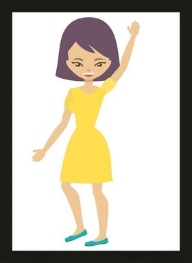 手绘女孩女人美优雅漂亮