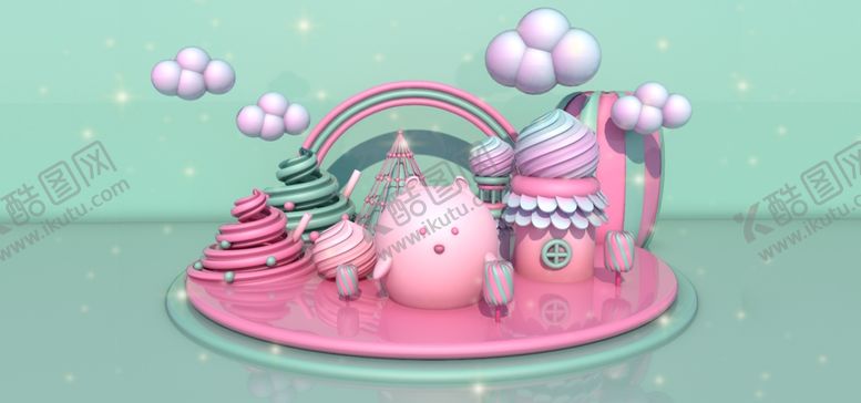 编号：25365104041839325835【酷图网】源文件下载-赛博舞台科技展台C4D场