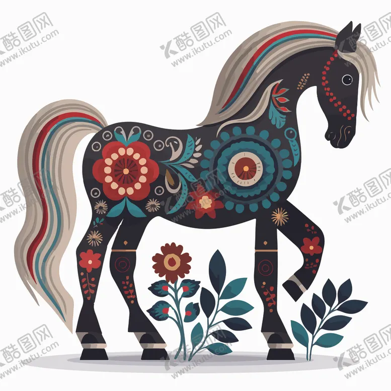 编号：38351702031513459860【酷图网】源文件下载-马生肖动物插画