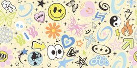 多彩卡通图案背景