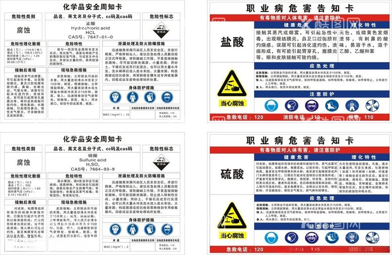 编号：76870112110453394917【酷图网】源文件下载-化学品安全周知卡职业病危害