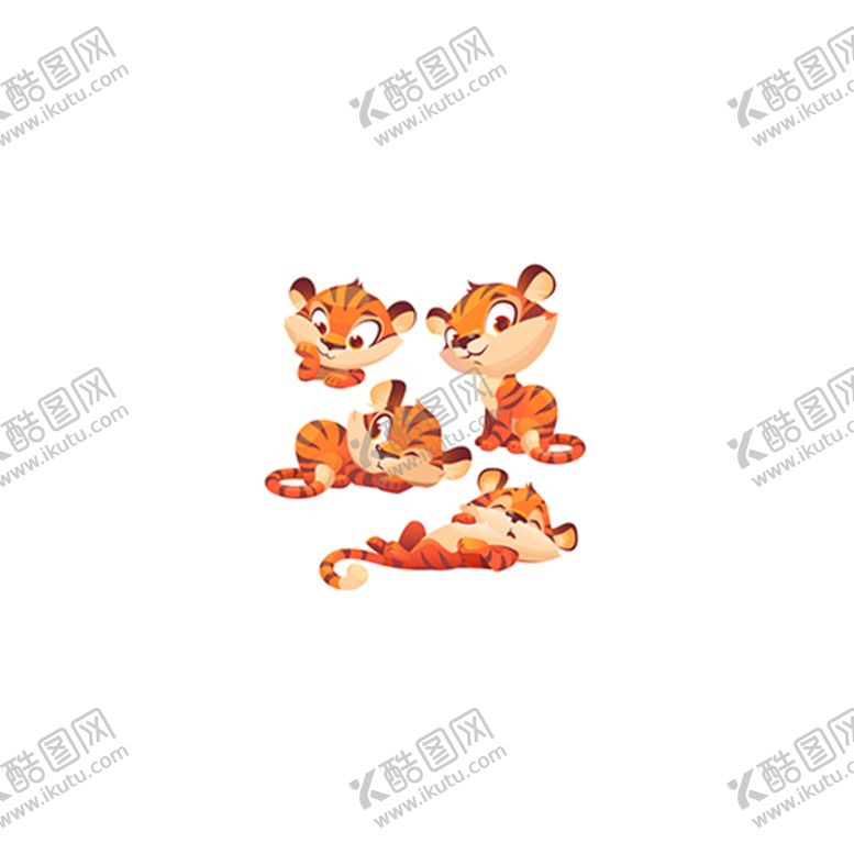 编号：40769109140020597632【酷图网】源文件下载-卡通小老虎2022年矢量